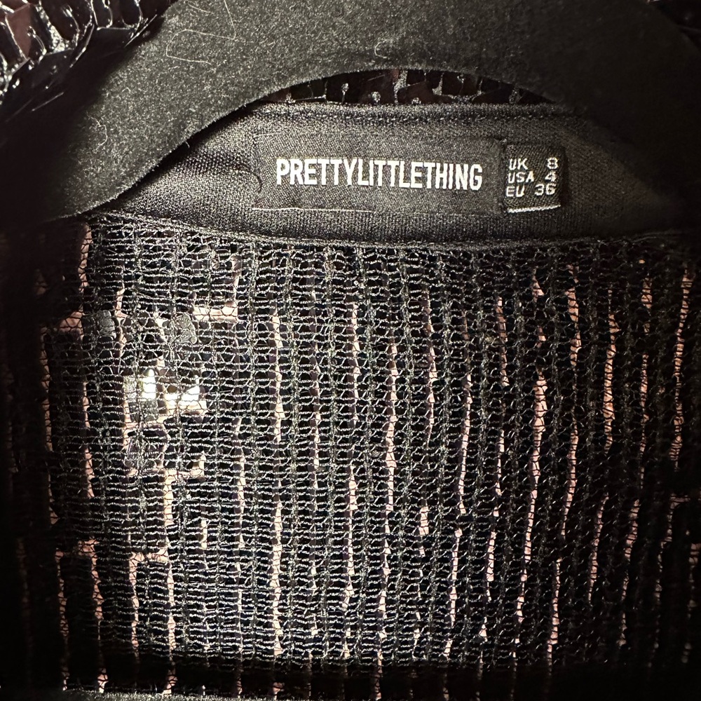 Prettylittlething Black Sequin Jacket View 4